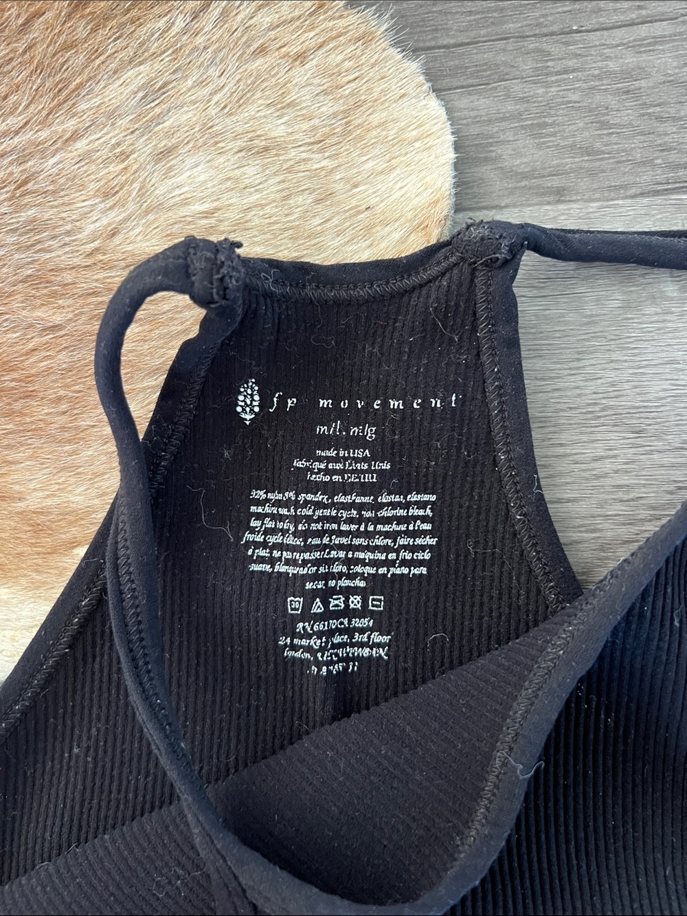 FP Movement by Free People Black Ribbed Cropped Tank - Picture 2 of 4